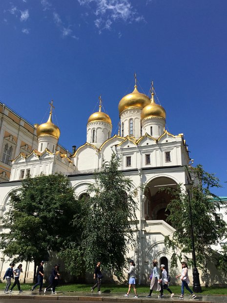 La Cathédrale de l'Annonciation (1489 - 1494) : elle fut la chapelle privée des grands princes, puis des tsars de Russie.