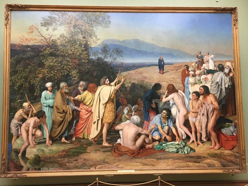 L'Apparition du Christ au peuple par Alexandre Ivanov.  Il a fallu 20 ans pour réaliser ce tableau :  de 1837à 1857.