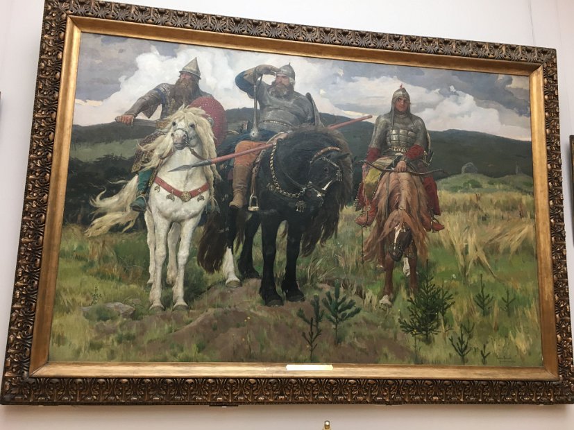 Les Bogatyrs par Victor Vasnetsov (1881-1898). Autre tableau favori des Russes.