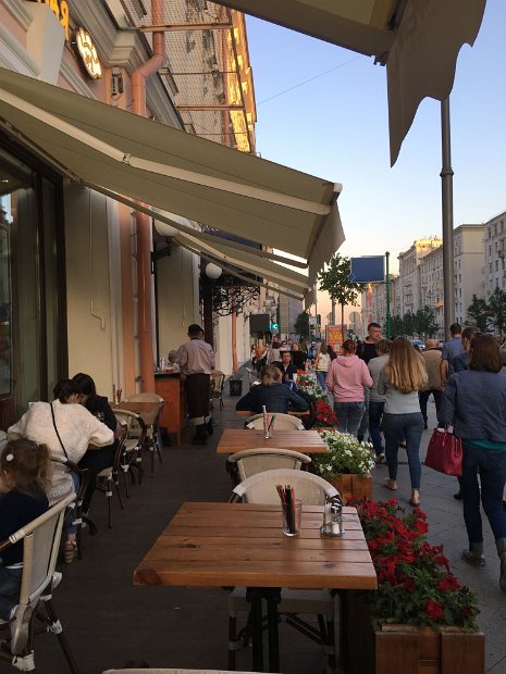 Une pause rue Tverskaya avant de repartir à la découverte du quartier.